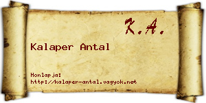 Kalaper Antal névjegykártya