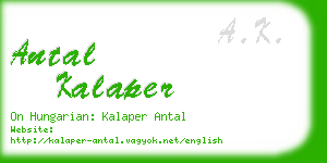 antal kalaper business card